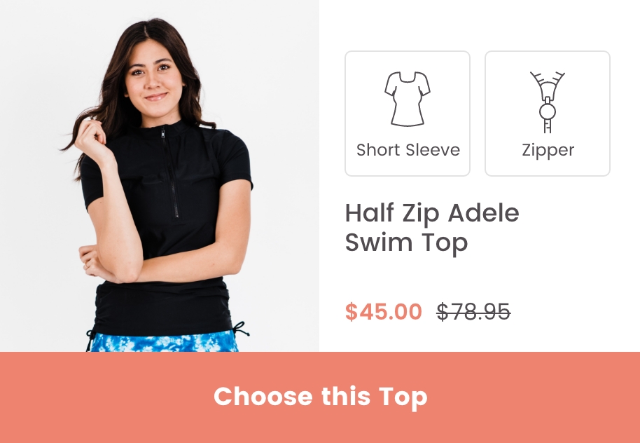 Half-Zip Adele Swim Top
